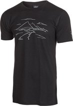 Ivanhoe t-shirt Agaton Mountain voor heren - 100% merino wol - Zwart