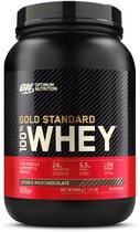 Optimum Nutrition Gold Standard 100% Whey Protein – Double Rich Chocolate – Proteine Poeder – Eiwitshake – 900 gram (28 servings)