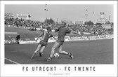 Walljar - FC Utrecht - FC Twente '73 II - Zwart wit poster met lijst