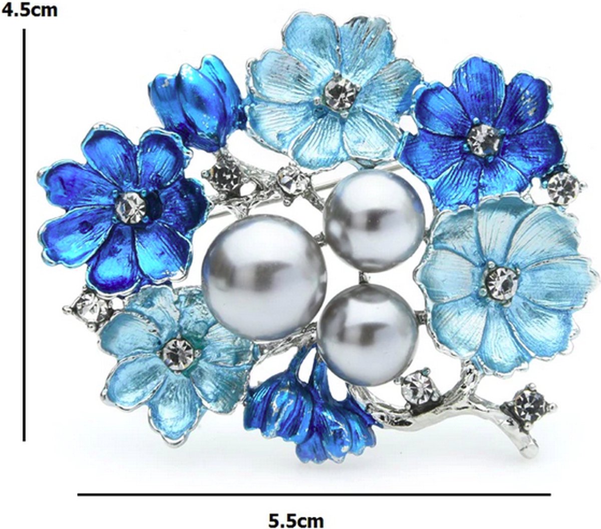 Rhinestone Rose Flower Boda Ramo Broche Pin Favor | Meses sin interés