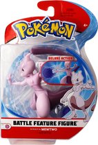 Mewtwo - Pokémon Battle Feature Figure (Deluxe Action) + Pokémon Balpen + 5 Pokémon Stickers {Speelgoed voor kinderen jongens meisjes | Knuffel en speel met jou favoriete speelfiguur | Pikach