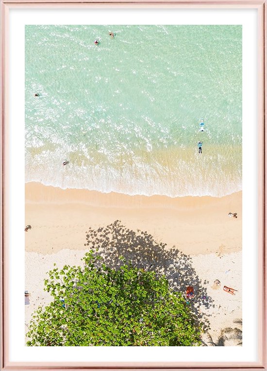 Poster Met Lijst - Surinaamse Strand Poster (21x30cm)