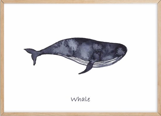 Poster Met Eiken Lijst - Walvis Poster