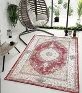 Flycarpets Ninova Vintage Vloerkleed - Wasbaar - Rood - 200x290 cm