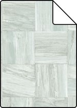 Proefstaal Origin Wallcoverings eco texture vlies behang sloophout motief licht vergrijsd groen - 347516 - 26,5 x 21 cm