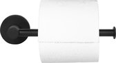 QUVIO Wc rolhouder - Toiletrolhouder zwart - Toiletrolhouder - Closetrolhouder - Modern - Metaal - 7 x 19 x 5 cm (lxbxh)