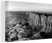 Canvas Schilderij De Grand Canyon in Arizona - zwart wit - 60x40 cm - Wanddecoratie