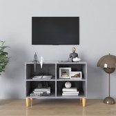 Tv-meubel met massief houten poten 69,5x30x50 cm betongrijs