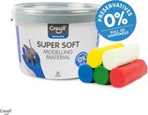 Klei Super Soft Creall 5 kleuren 1750 gr. (preservative free) met klei gereedschap