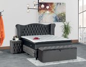 Opberg boxspring Tivani - Boxspring - met opbergruimte - 160/200 - Antraciet