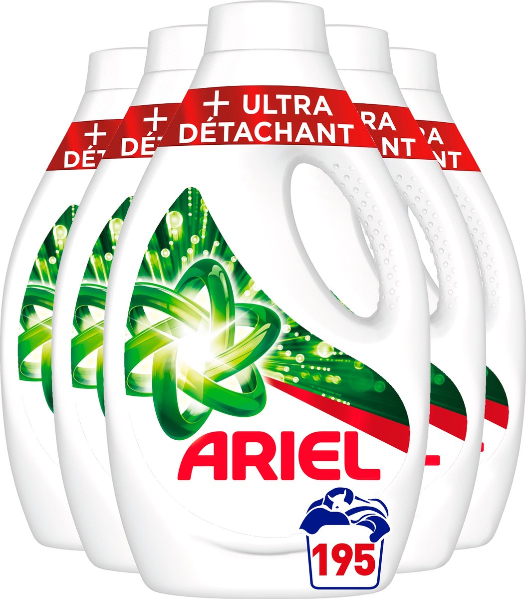 Ariel Vloeibaar Wasmiddel - +Ultra Détachant - Voordeelverpakking 5 x 39 Wasbeurten