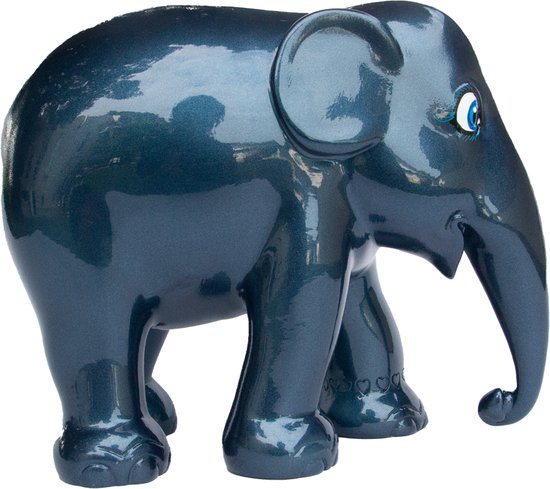 Elephant Parade - Metallic Prussian Blue - Handgemaakt Olifanten Beeldje - 15cm