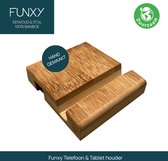 Funxy - Telefoon & Tablethouder - Handgemaakt - Bamboe - Hout - Duurzaam