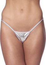 Amorable - PU leren mini G-string zilver - one-size
