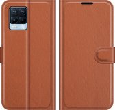 Realme 8 Pro Hoesje - Mobigear - Classic Serie - Kunstlederen Bookcase - Cognac - Hoesje Geschikt Voor Realme 8 Pro