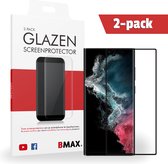 2-pack BMAX Samsung Galaxy S22 Ultra Screenprotector glas - Full Cover gehard glas - Tempered glas - Samsung screenprotectors 2 stuks - Telefoonglaasje - Beschermglas - Glasplaatje - Screensa