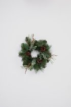 Krans Pine - topkwaliteit decoratie - Groen - zijden tak - 40 cm rond