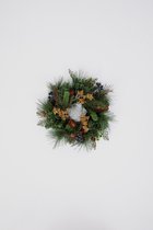 Krans Pine - topkwaliteit decoratie - Groen - zijden tak - 30 cm rond