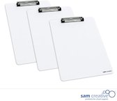 Whiteboard Klembord Blanco (A4 set 3 stuks) | Notitiebord Whiteboard | Inspectiebord Whiteboard | Whiteboard Clipboard