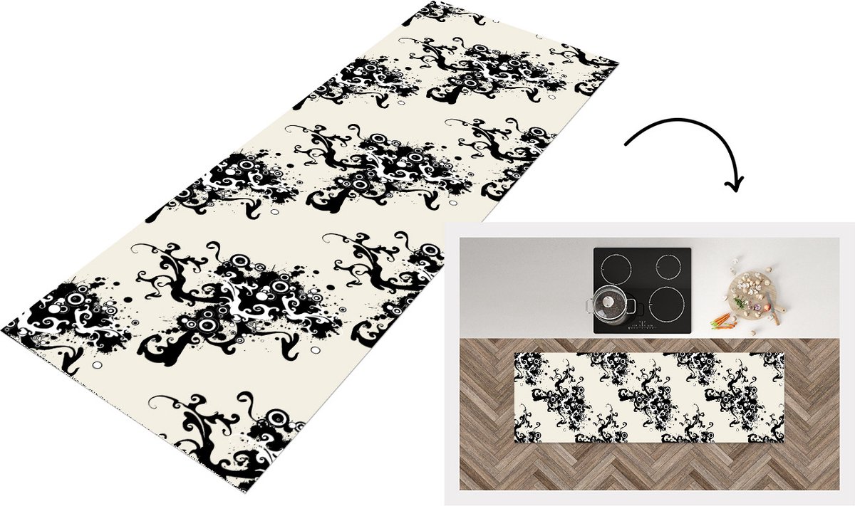 KitchenYeah Keukenloper - Loper keuken - Patronen - Zen - Abstract - 180x60 cm - Keukenloper vinyl Multicolor