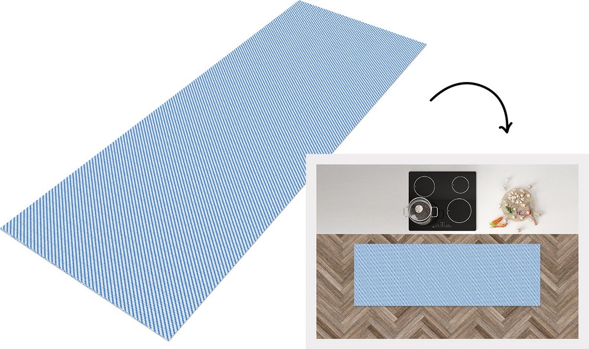KitchenYeah Keukenloper - Loper keuken - Broek - Structuur - Denim - Patronen - Keukenloper vinyl, foto 4