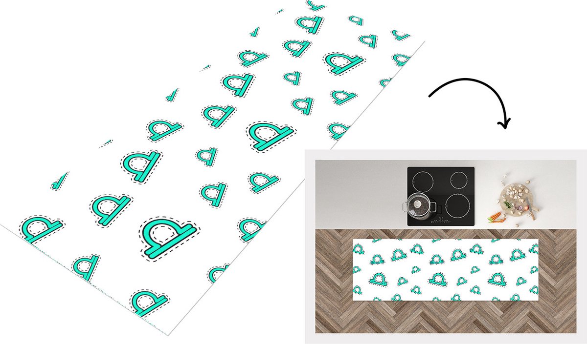KitchenYeah Keukenloper - Loper keuken - Weegschaal - Zodiac - Astrologie - Keukenloper vinyl multicolor, foto 5