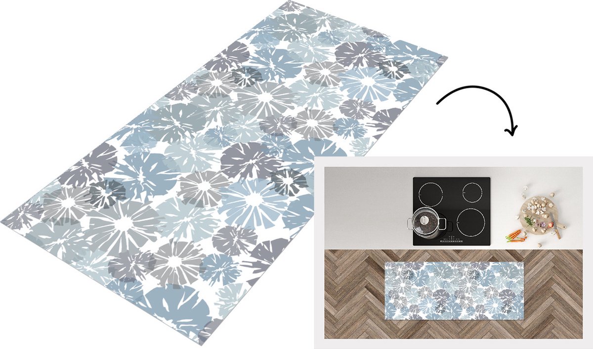 KitchenYeah Keukenloper - Loper keuken - Bloemen - Abstract - Patroon - 120x50 cm - Keukenloper vinyl Multicolor