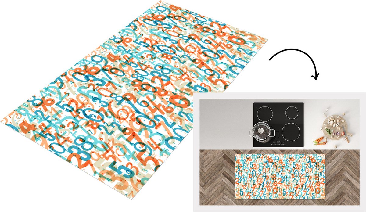 KitchenYeah Keukenloper - Loper keuken - Nummer - Cijfers - Patronen - Keukenloper vinyl multicolor, foto 6
