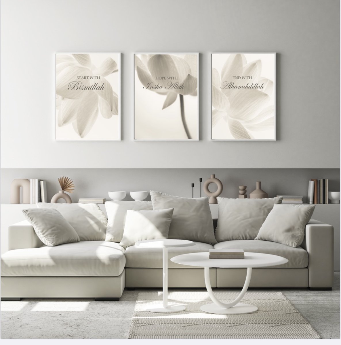 Islam Poster Set van 3 stuks 50x70cm (zonder frame) - Islamitische Kunst aan de Muur - Wanddecoratie - Wall Art- Islamic wall art - Gepersonaliseerde posters