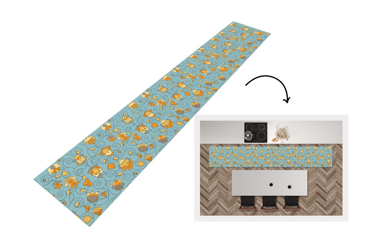 KitchenYeah Keukenloper - Loper keuken - Patronen - Vintage - Bloemen - 300x50 cm - Keukenloper vinyl Multicolor
