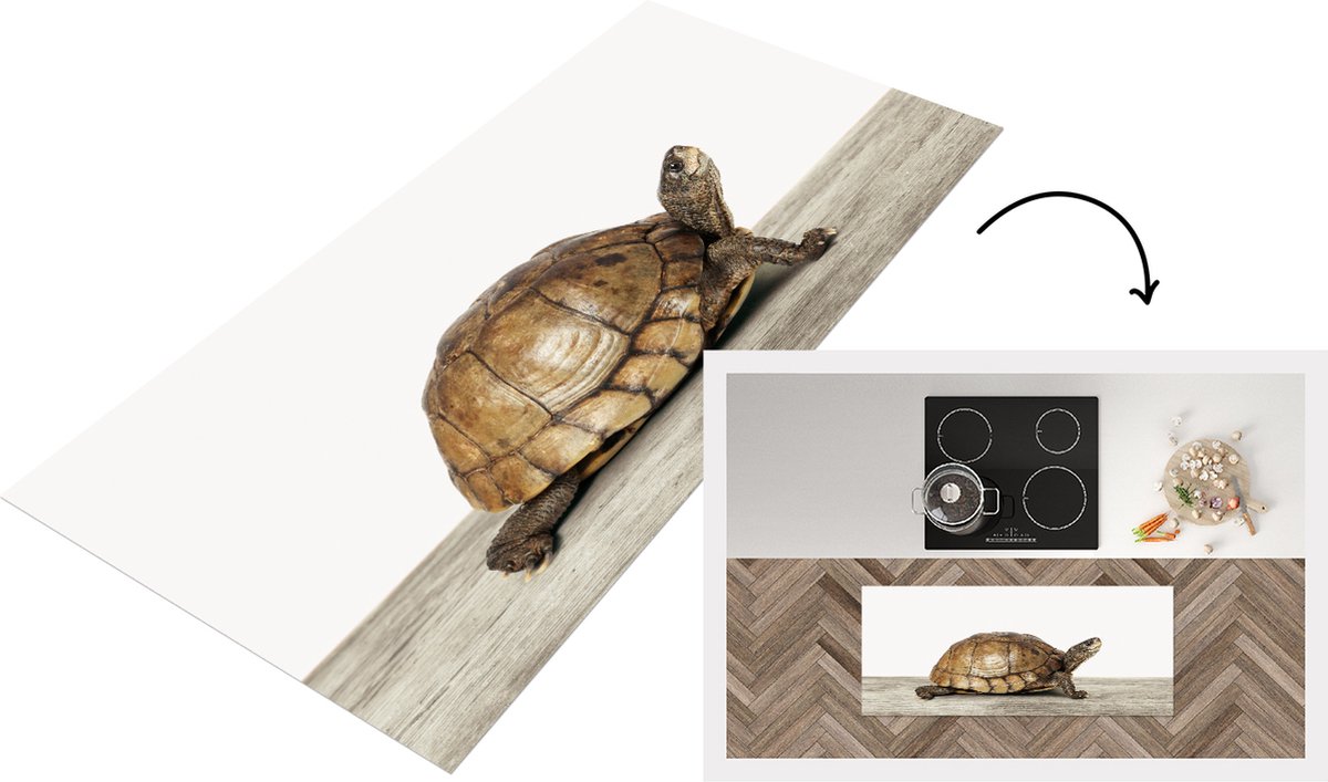 KitchenYeah Keukenloper - Loper keuken - Babykamer - Schildpadje - Kinderkamer - 120x50 cm - Keukenloper vinyl Multicolor