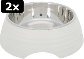2x VOERBAK HOND MELAMINE WT 22CM 800ML