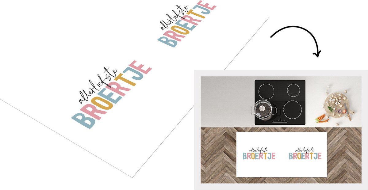 KitchenYeah Keukenloper - Loper keuken - Quotes - Allerliefste broertje - Spreuken - Broertje - 120x60 cm - Keukenloper vinyl Multicolor