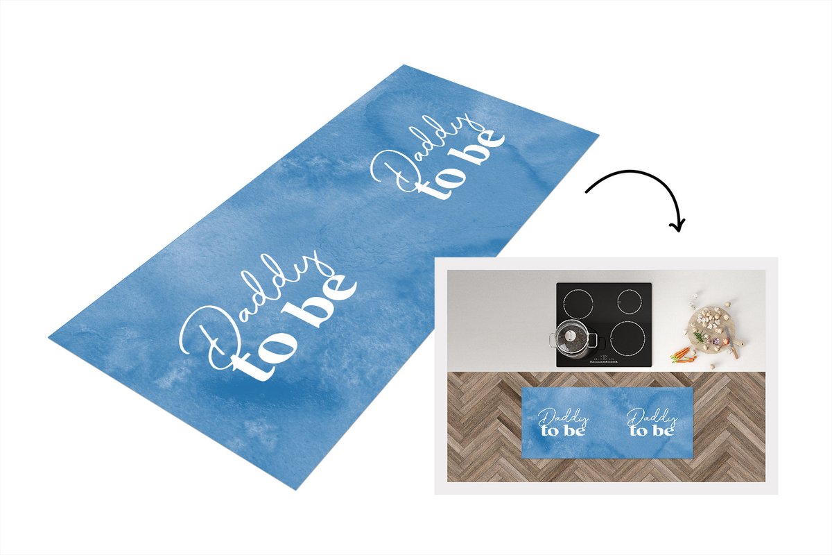 KitchenYeah Keukenloper - Loper keuken - Daddy to be - Quotes - Spreuken - Papa - 120x50 cm - Keukenloper vinyl Multicolor