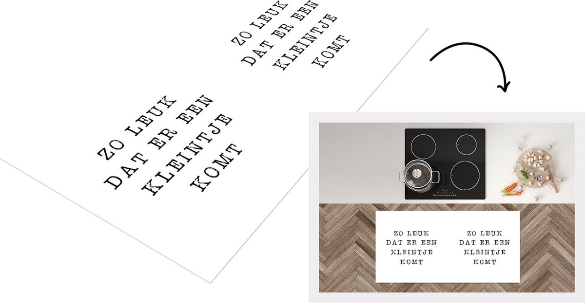 Keukenloper - Loper keuken - Zo leuk dat er eentje komt - Spreuken - Baby - Quotes - 120x60 cm - Keukenloper vinyl