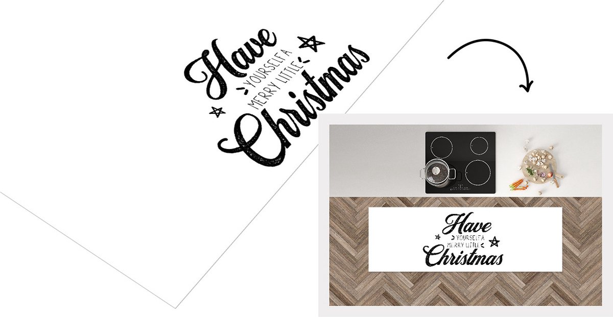 KitchenYeah Keukenloper - Loper keuken - Have yourself a merry little Christmas - Quotes - Spreuken - Kerst - 180x60 cm - Keukenloper vinyl Multicolor