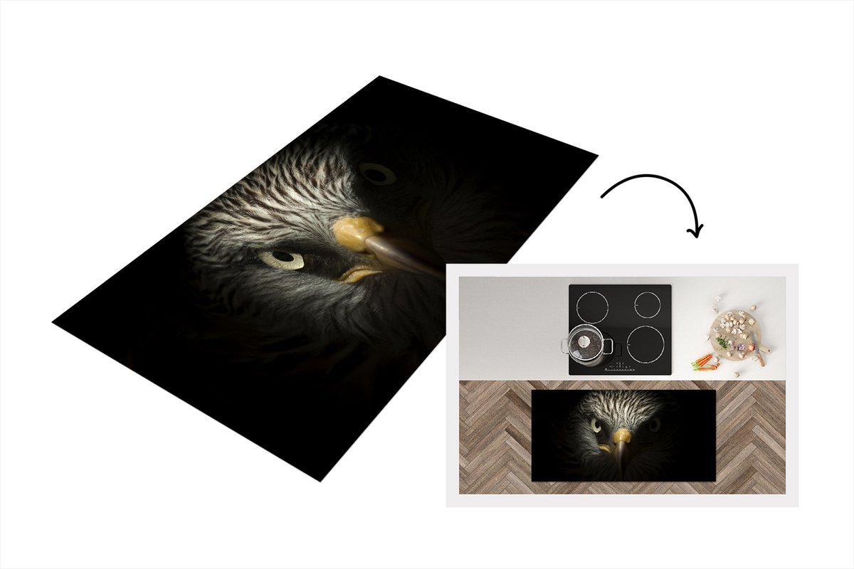 KitchenYeah Keukenloper - Loper keuken - Vogel - Oog - Snavel - Licht - 120x60 cm - Keukenloper vinyl Multicolor