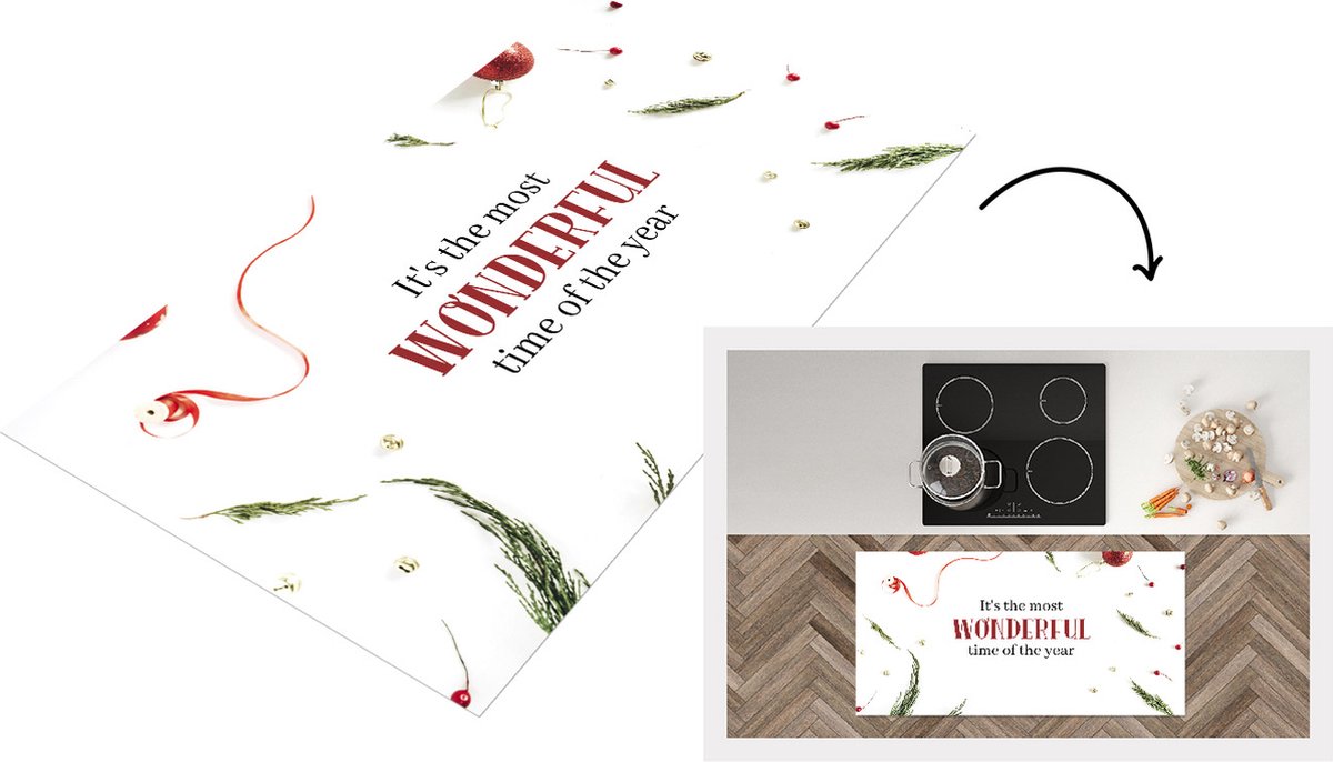 KitchenYeah Keukenloper - Loper keuken - Winter - Quote - Kerst - 120x60 cm - Keukenloper vinyl Multicolor