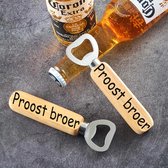 Akyol - Proost broer bieropener - flesopener muur - liefhebbers van bier - houten bieropener - 9 x 3 CM