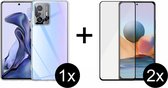 Xiaomi Mi 11T/11T Pro hoesje siliconen case transparant - Full Cover - 2x Xiaomi Mi 11T/11T Pro screenprotector screen protector