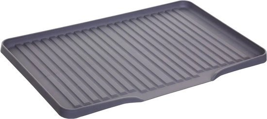 Tapis d'égouttage/tapis de séchage gris 46 x 30 cm en plastique - Accessoire égouttoir