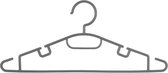 Set van 10x stuks kunststof kledinghangers grijs 40 x 18 cm - Kledingkast hangers/kleerhangers