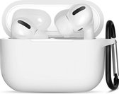 Hoesje geschikt voor Apple Airpods Pro - Softcase - Sleutelhanger - Cover - Extra dun - Siliconen - Transparant