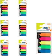Stick'n Film Index pijlen - 6-pack - 45x12mm, 5x neon ass., 750 index tabs totaal, bladwijzer