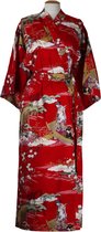 DongDong - Originele Japanse kimono - Katoen - Ukiyoe motief - Rood - L/XL