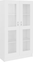 Luxiqo® Servieskast Wit – Buffetkast – Keukenkast – Vitrinekast met Glas – Woonkamer Kast – Wit – 82,5 x 30,5 x 150 cm