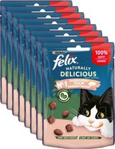 Felix Naturally Delicious - Kattensnacks - Zalm & Spinazie - 8 x 50 g