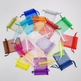 Luxe Mini Organza Stof Zakjes - Kadozakjes / Kadotasjes - Cadeauverpakking Tasjes - Feestzakjes - Sieraden / Cadeau Kado Gift Bag Kado - Uitdeelzakjes Set Van 50 Stuks - Inpakzakje