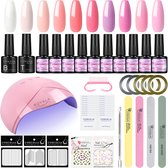 Royala A Gellak Starters pakket + Inclusief 36W LED UV Lamp + Met 10 Verschillende Gellak Kleuren - Gellak Lamp – Gellac Set - Alle Benodigdheden in Eén - Uitgebreid pakket- Gel Polish Set - 