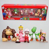 Taart topper Super Mario Bros Pvc Figuur, 6 Stuks/Batch, 3-7 Cm, Actie Speelgoed